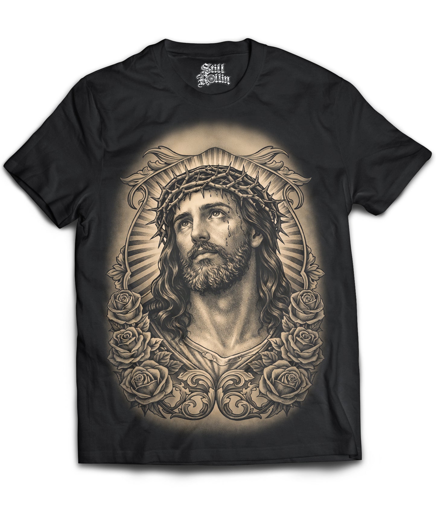 Jesus Face Brown Shirt