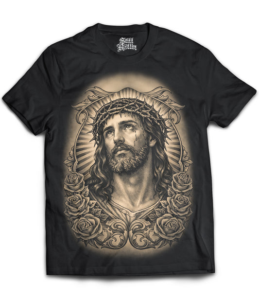 Jesus Face Brown Shirt