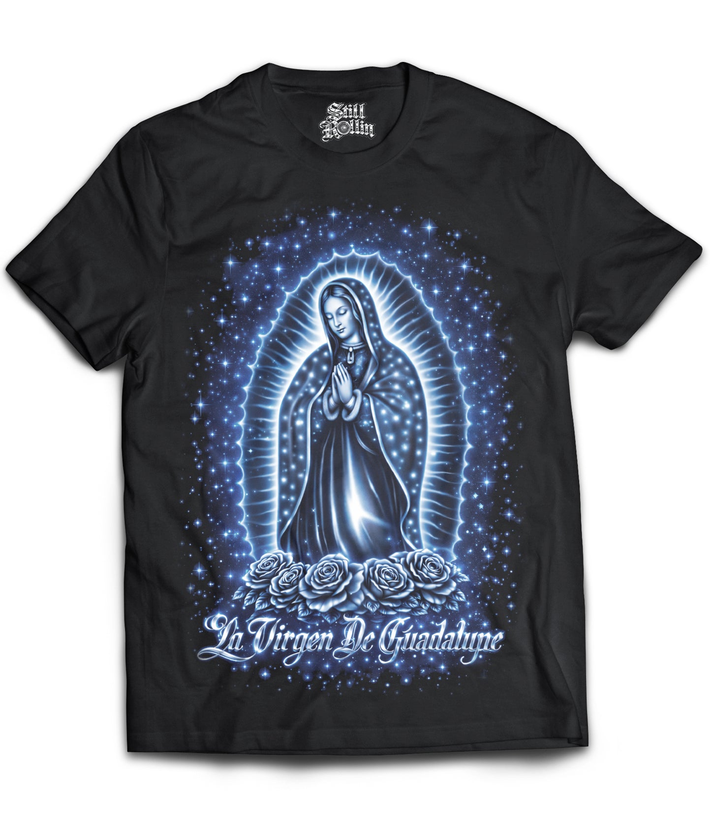 Virgin Mary Blue Shirt